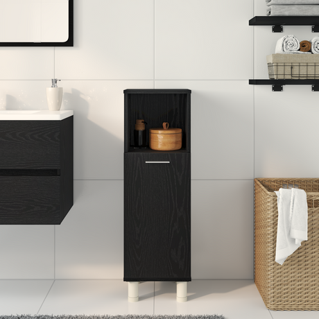 Bathroom Cabinet Black Oak Engineered Wood With Black Oak Finish