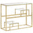Console Table Silver Stainless Steel and Solid Wood Reclaimed