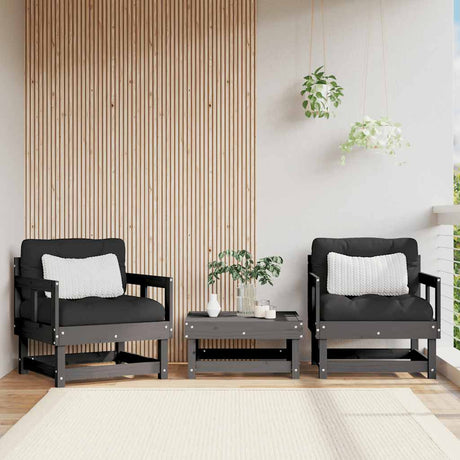 Garden Chairs with Cushions 2 pcs Solid Wood Pine