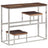 Console Table Silver Stainless Steel and Solid Wood Reclaimed