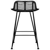 Bar Chairs 2 pcs Black Rattan