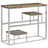 Console Table Silver Stainless Steel and Solid Wood Reclaimed