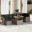 8 Piece Garden Sofa Set with Cushions Black Poly Rattan Acacia