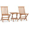3 Piece Folding Outdoor Dining Set Solid Teak Wood