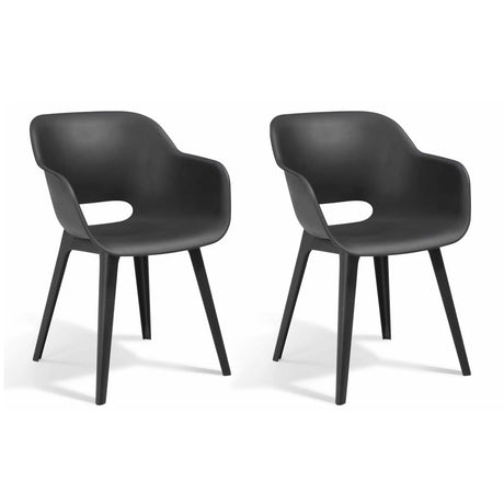 Keter Outdoor Chairs Akola 2 pcs Grey