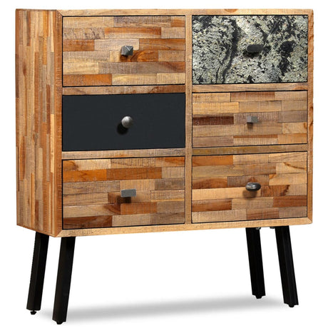 Side Cabinet with 6 Drawers Solid Reclaimed Teak 70x30x76 cm