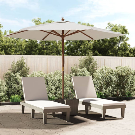 Garden Parasol with Wooden Pole Black 299x240 cm