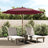 Garden Parasol with Wooden Pole Black 299x240 cm