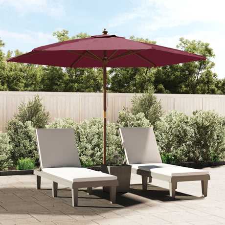 Garden Parasol with Wooden Pole Black 299x240 cm