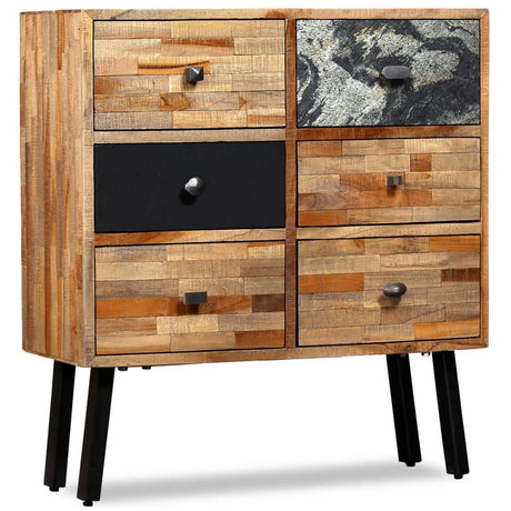 Side Cabinet with 6 Drawers Solid Reclaimed Teak 70x30x76 cm