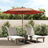 Garden Parasol with Wooden Pole Black 299x240 cm