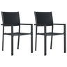 Garden Chairs 2 pcs Black Plastic Rattan Look