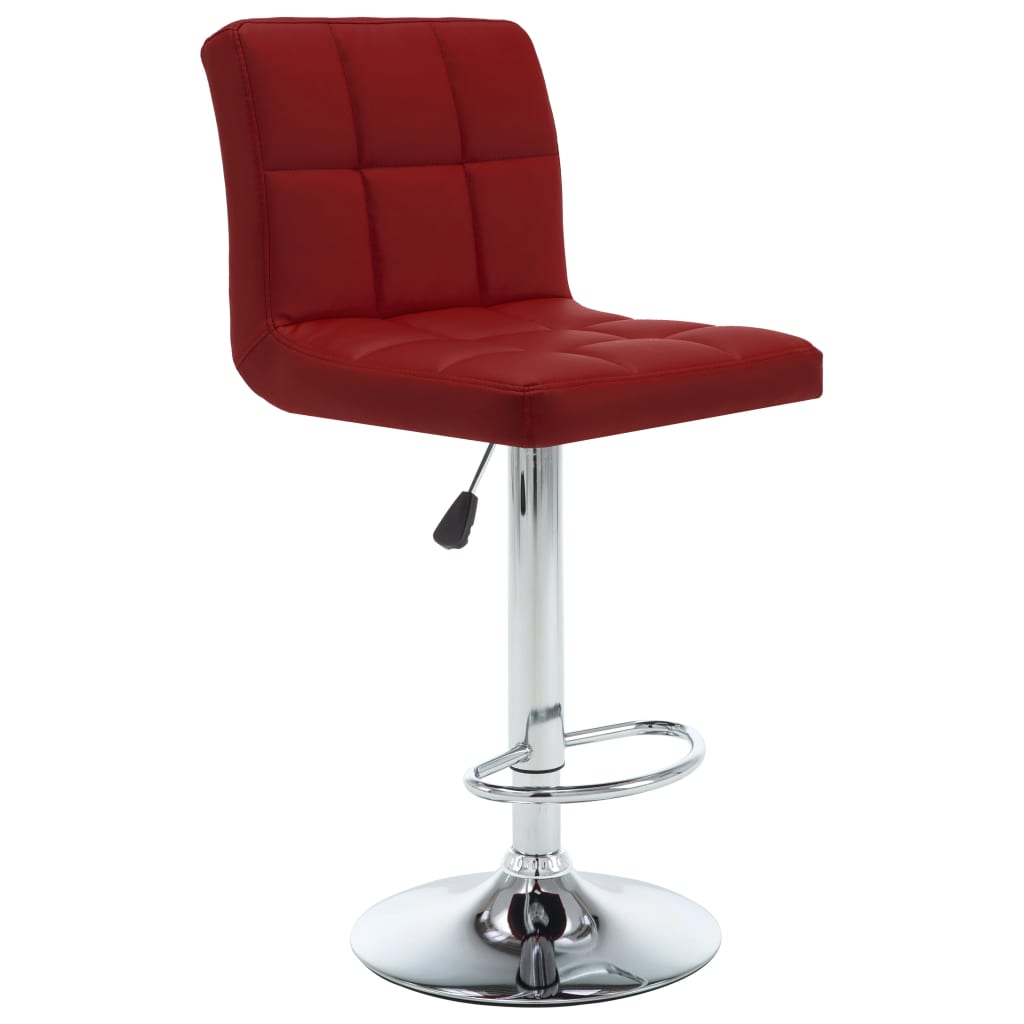 Bar Stools 2 pcs Wine Red Faux Leather