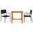 3 Piece Garden Dining Set Grey