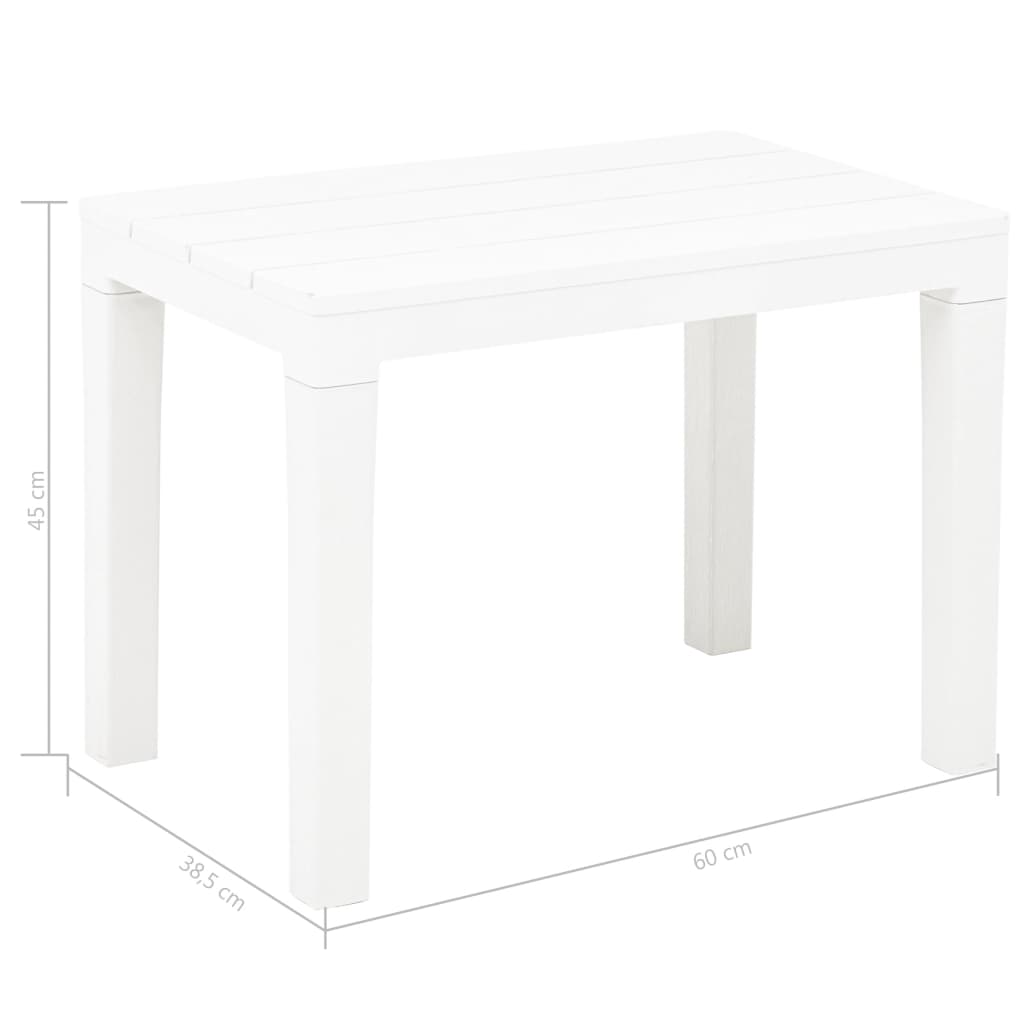 Garden Table with 2 Benches Plastic White