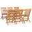 7 Piece Folding Outdoor Dining Set Solid Teak Wood