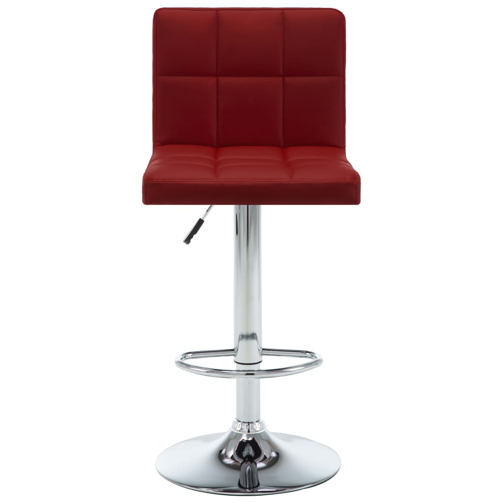 Bar Stools 2 pcs Wine Red Faux Leather