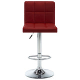 Bar Stools 2 pcs Wine Red Faux Leather