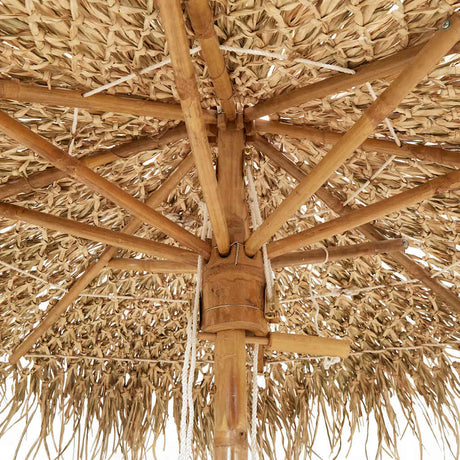 Bamboo Garden Parasol 270 cm with Banana Leaf Roof