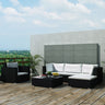 6 Piece Garden Lounge Set with Cushions Poly Rattan Grey