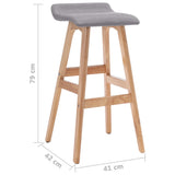 Bar Stool Light Grey Fabric