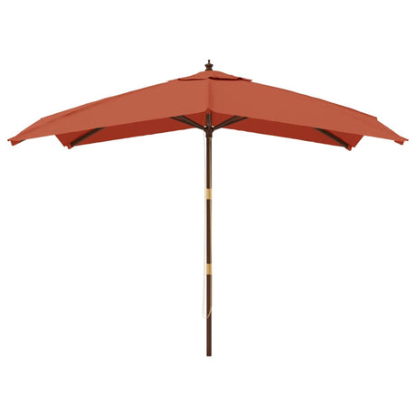 Garden Parasol with Wooden Pole Terracotta 300x300x273 cm