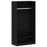 Black Oak Wardrobe 100X50X200 Cm - Made Of Engineered Wood