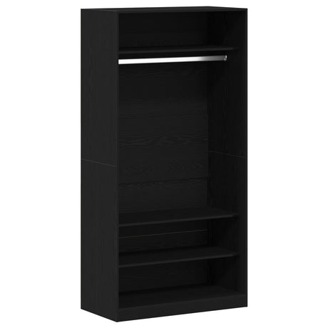 Black Oak Wardrobe 100X50X200 Cm - Made Of Engineered Wood