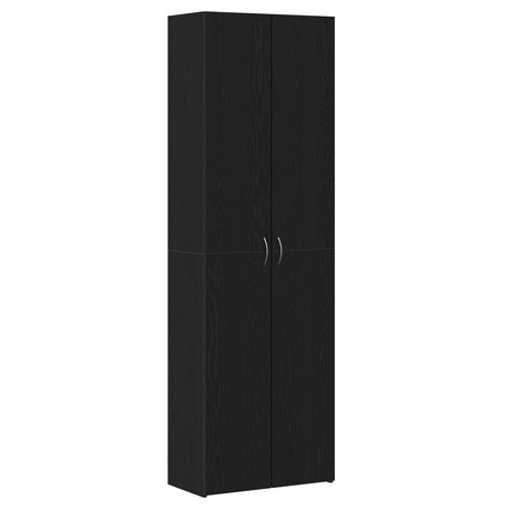 Black Oak Office Cabinet 60X32X190 Cm Made From Engineered Wood