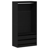 Black Oak Wardrobe - 100X50X200 Cm - Made From Engineered Wood