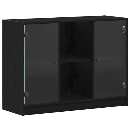 Sideboard Black Oak 102X37X75,5 Cm Engineered Wood