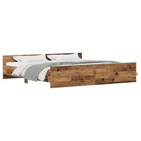 Bed Frame Old Wood 200X200 Cm Engineered Wood