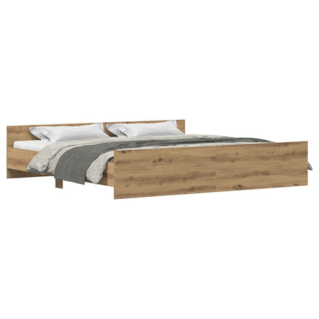 Bed Frame Artisan Oak 200X200 Cm Engineered Wood