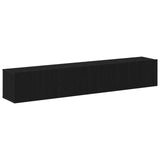 2 Piece Tv Cabinet Set Black Engineered Wood