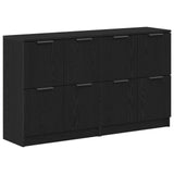Sideboards 2 Pcs Black Oak 60X30X70 Cm Engineered Wood