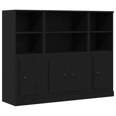 Highboard Black Oak 132X35,5X103,5 Cm Engineered Wood