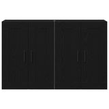 Wall Mounted Cabinets 2 Pcs Black Oak Engineered Wood