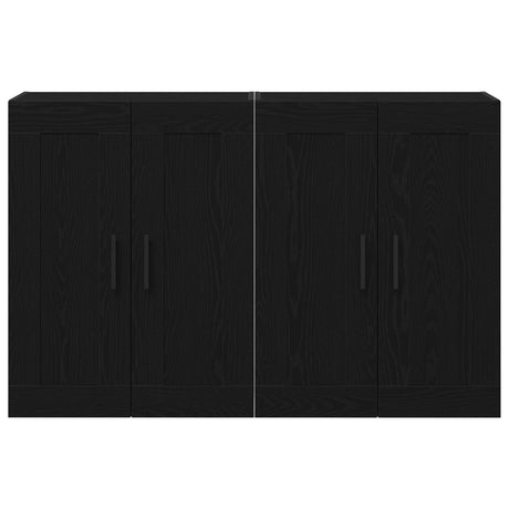 Wall Mounted Cabinets 2 Pcs Black Oak Engineered Wood