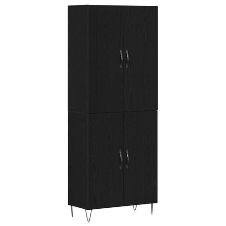 Highboard Black Oak 69,5X34X180 Cm Engineered Wood