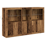 Sideboard With Led Lights Old Wood 162X37X100 Cm Engineered Wood