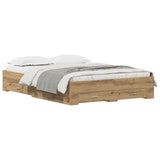 Bed Frame With Drawers Artisan Oak 135X190 Cm Engineered Wood