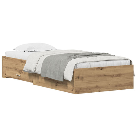 Bed Frame Artisan Oak 90X190 Cm Engineered Wood