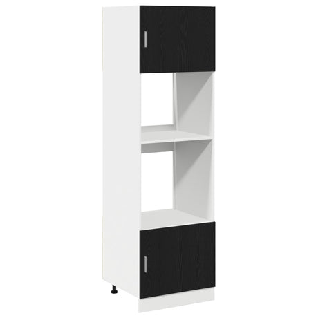 Kitchen Cabinet Black Oak Engineered Wood 60 X 57 X 207 Cm