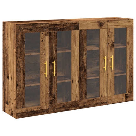 Wall Mounted Cabinets 2 Pcs Old Wood 69,5X34X90 Cm Engineered Wood