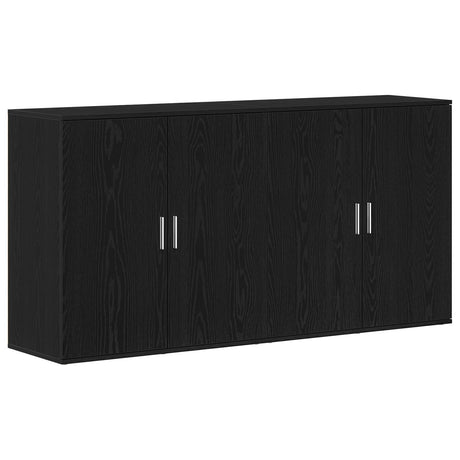 Sideboards 2 Pcs Black Oak 79X38X80 Cm Engineered Wood