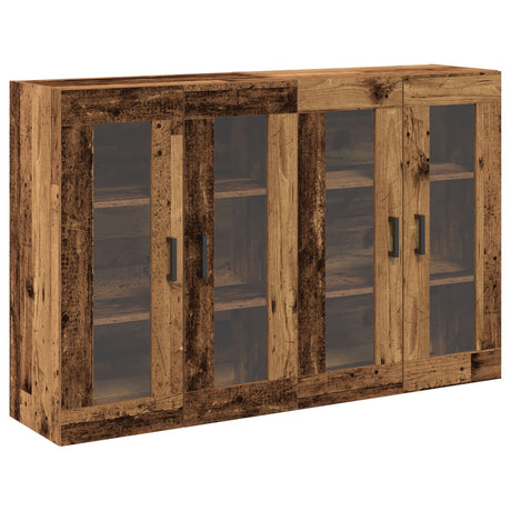 Wall Mounted Cabinets 2 Pcs Old Wood 69,5X34X90 Cm Engineered Wood