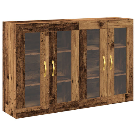 Wall Mounted Cabinets 2 Pcs Old Wood 69,5X34X90 Cm Engineered Wood
