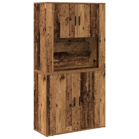 Highboard Old Wood 80X33X150 Cm Engineered Wood