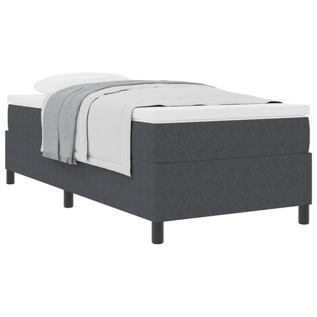 Box Spring Bed With Mattress Dark Grey 80X200 Cm Corduroy Fabric