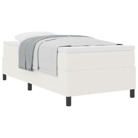 Box Spring Bed With Mattress Cream 80X200 Cm Corduroy Fabric